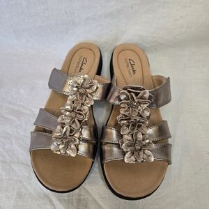 Clarks Women's Bronze Floral Sandals
